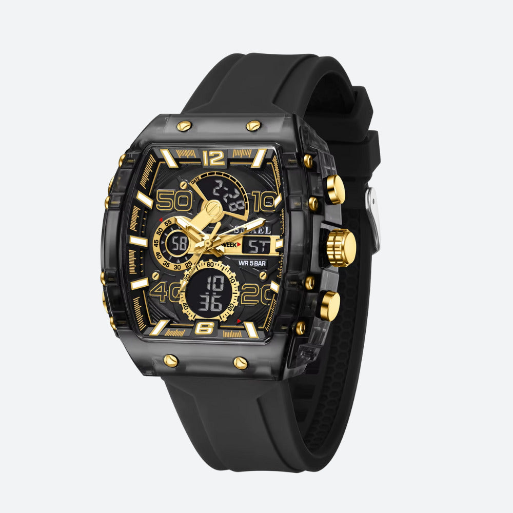 Montre Digitale Homme Sport Analogique-Numérique avec Chronographe