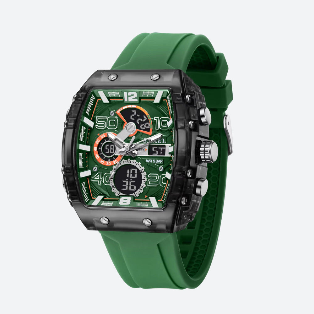 Montre Digitale Homme Sport Analogique-Numérique avec Chronographe