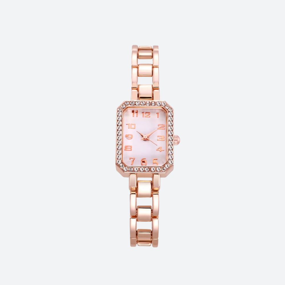 Montre Femme Carrée Luxe, Bracelet Acier