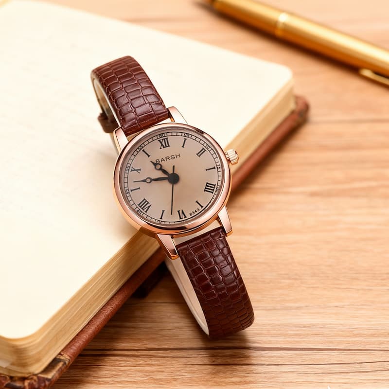 Montre Femme Cuir Cadran Rond Image