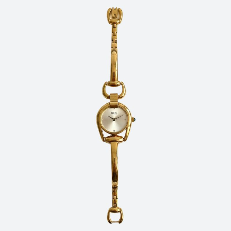 Montre Femme Forme Irrégulière Dorée Quartz Bracelet Fin 