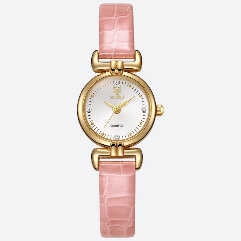 Montre Femme Minimaliste Quartz Cuir Croco