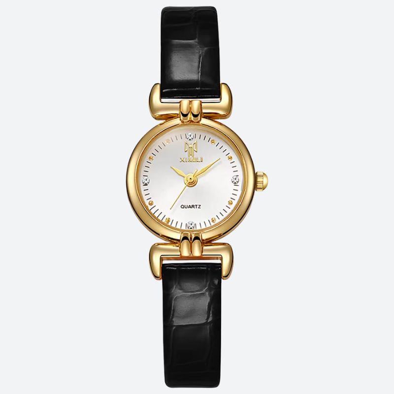 Montre Femme Minimaliste Quartz Cuir Croco