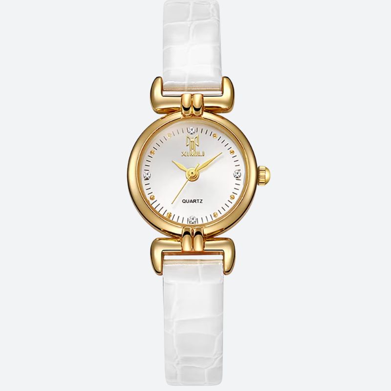 Montre Femme Minimaliste Quartz Cuir Croco