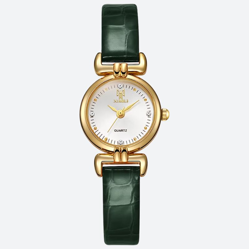 Montre Femme Minimaliste Quartz Cuir Croco