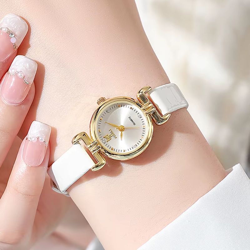 Montre Femme Minimaliste Quartz Cuir Croco Image