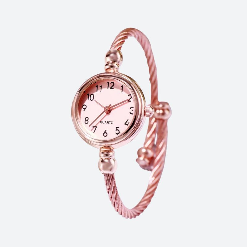 Montre Femme Quartz Rétro Ronde Acier