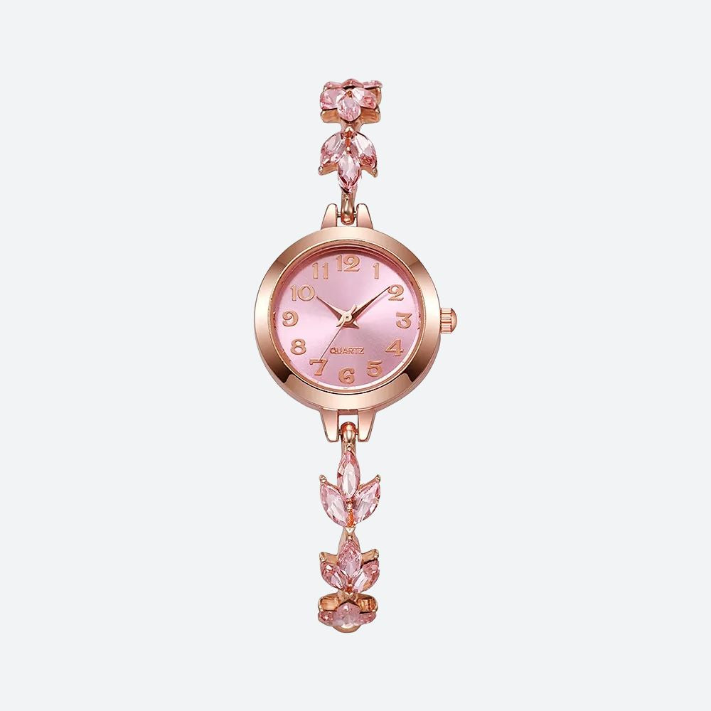 Montre Femme Ronde Strass Élégante