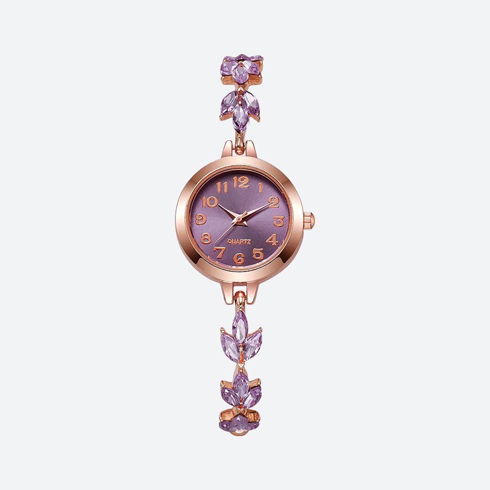 Montre Femme Ronde Strass Élégante