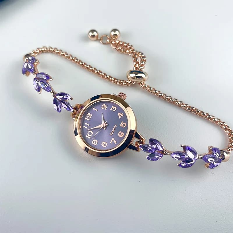 Montre Femme Ronde Strass Élégante Image
