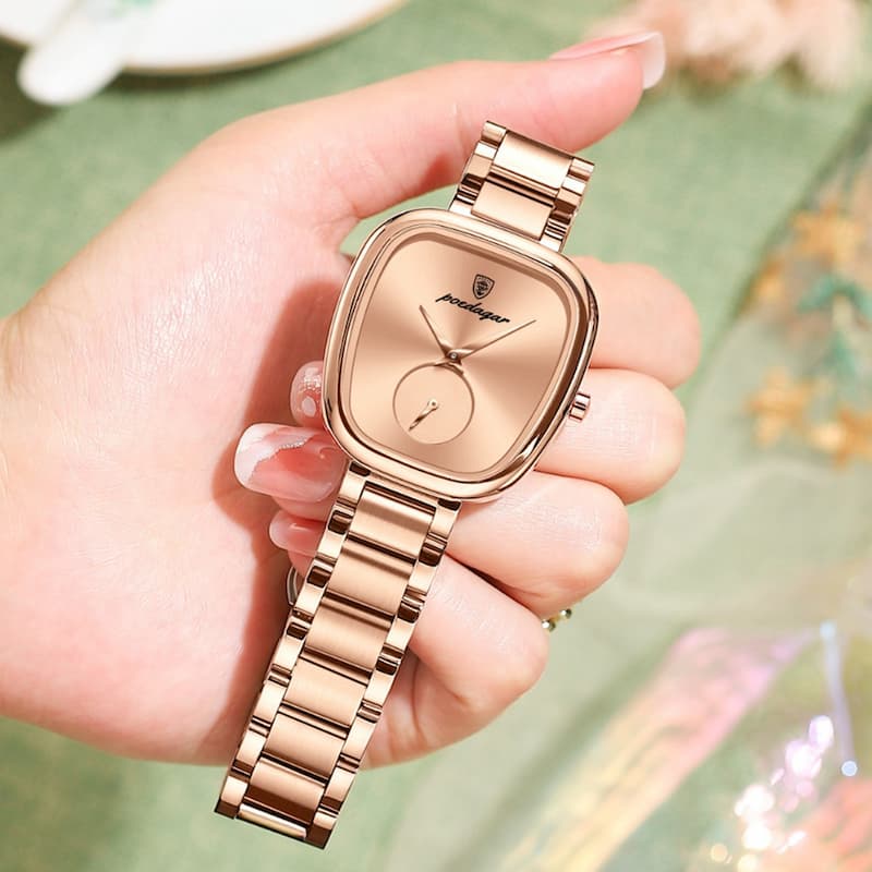 Montre Femme Élégante Quartz, Acier Étanche Image