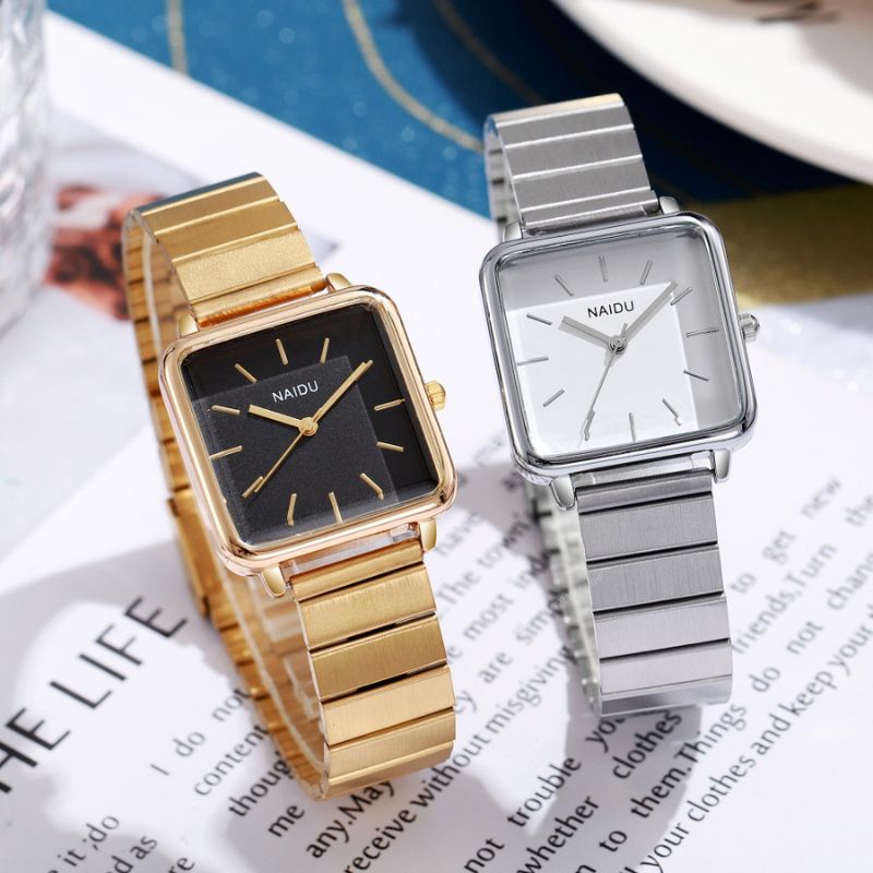 Montre Femme quartz rétro cadran carré Image