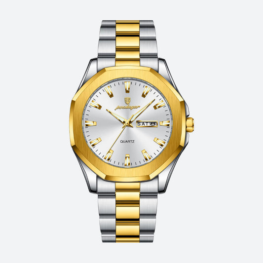 Montre Homme Acier Bicolore Quartz, Jour/Date