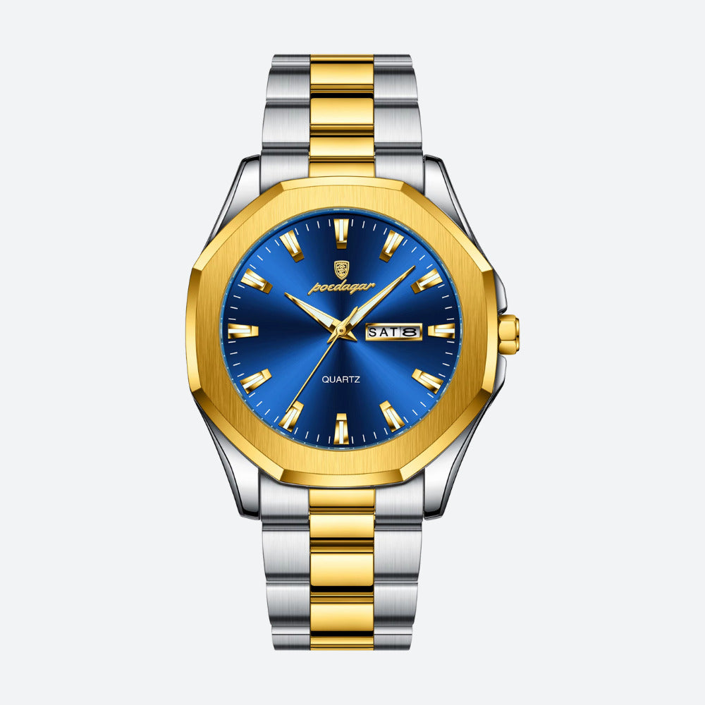 Montre Homme Acier Bicolore Quartz, Jour/Date