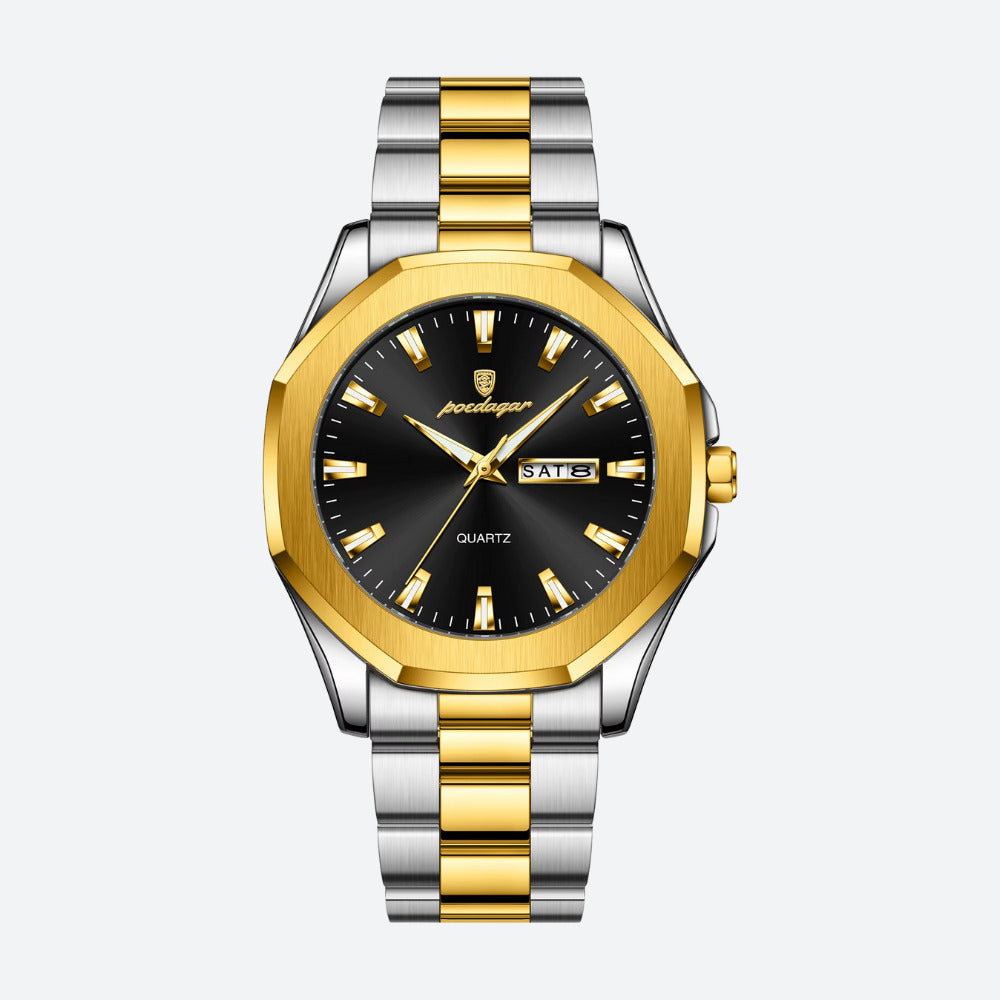 Montre Homme Acier Bicolore Quartz, Jour/Date