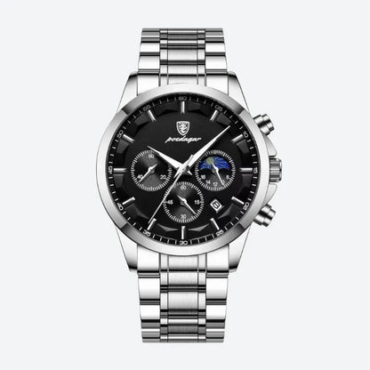Montre Homme Chronographe Quartz, Bracelet Acier Inoxydable