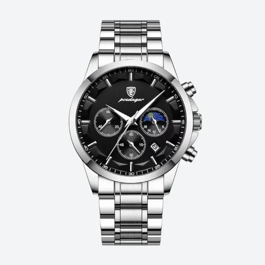 Montre Homme Chronographe Quartz, Bracelet Acier Inoxydable