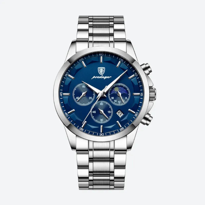 Montre Homme Chronographe Quartz, Bracelet Acier Inoxydable