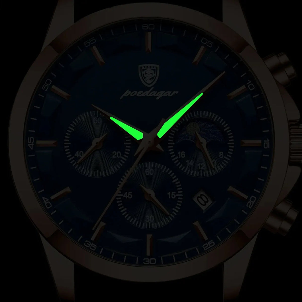 Montre Homme Chronographe Quartz, Bracelet Acier Inoxydable