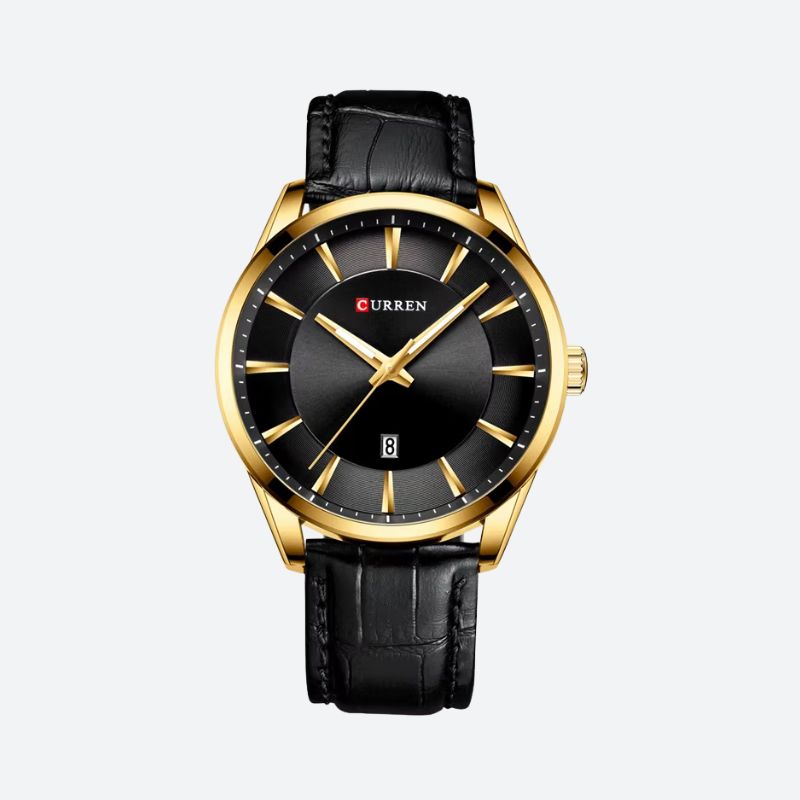 Montre Homme Cuir Quartz Élégante