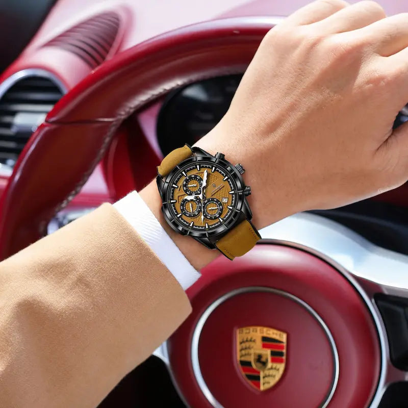Montre Homme Quartz Chronographe Cuir Image
