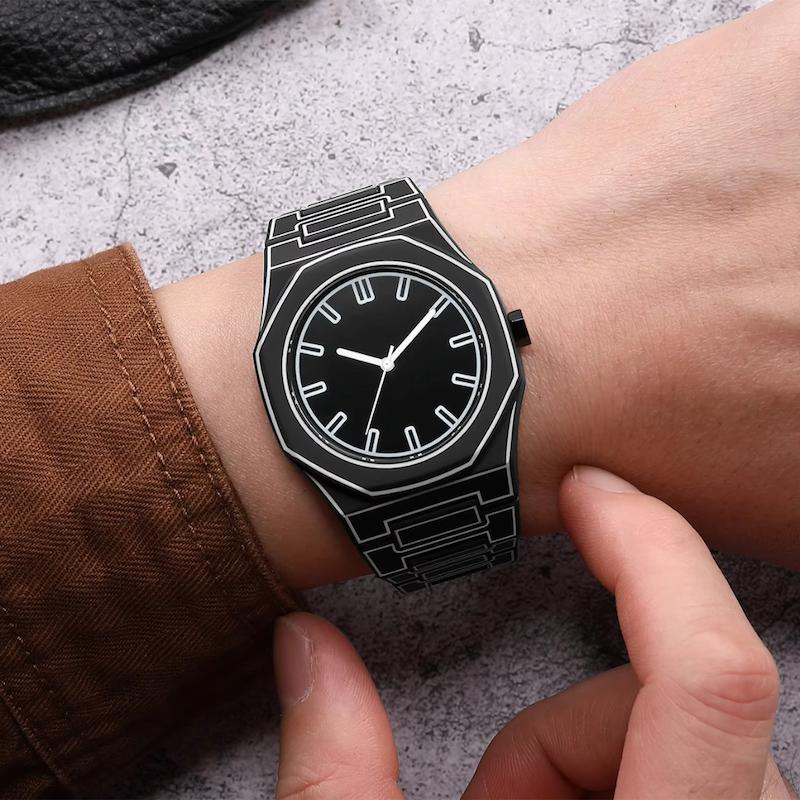 Montre Homme Quartz Minimaliste, Design Épuré