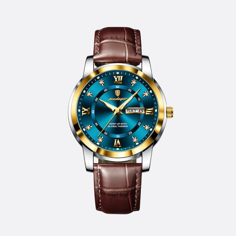 Montre Homme Quartz Élégante avec Bracelet Cuir