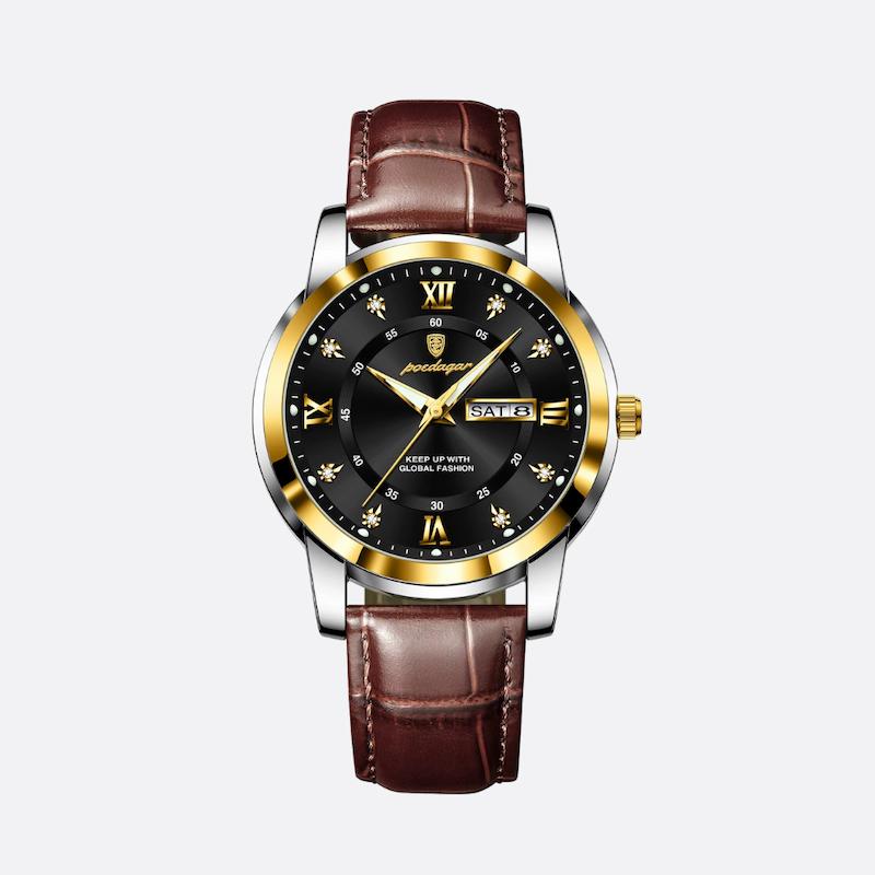 Montre Homme Quartz Élégante avec Bracelet Cuir