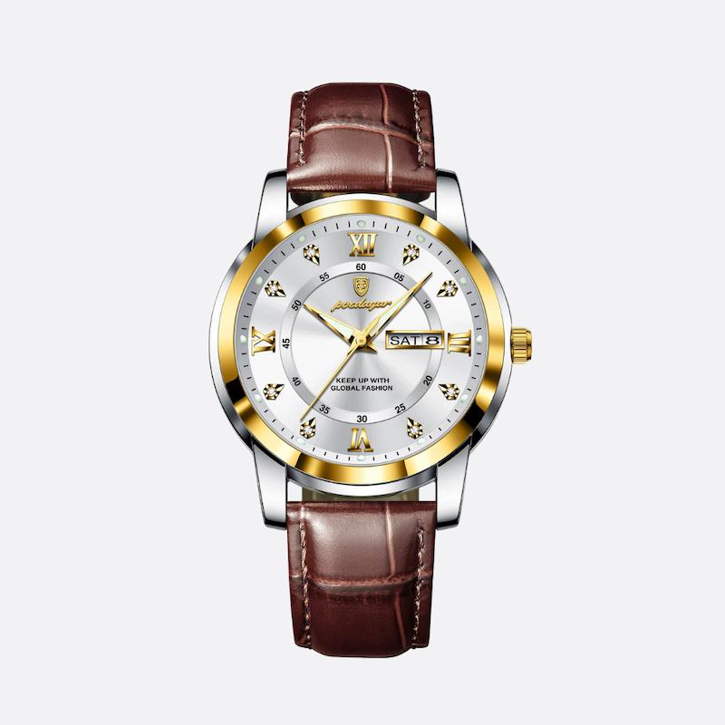 Montre Homme Quartz Élégante avec Bracelet Cuir