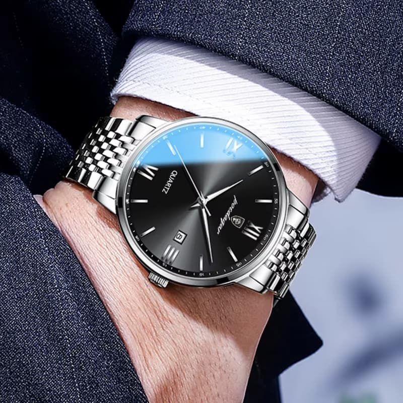 Montre Homme Ultra-Fine en Acier, Design Minimaliste