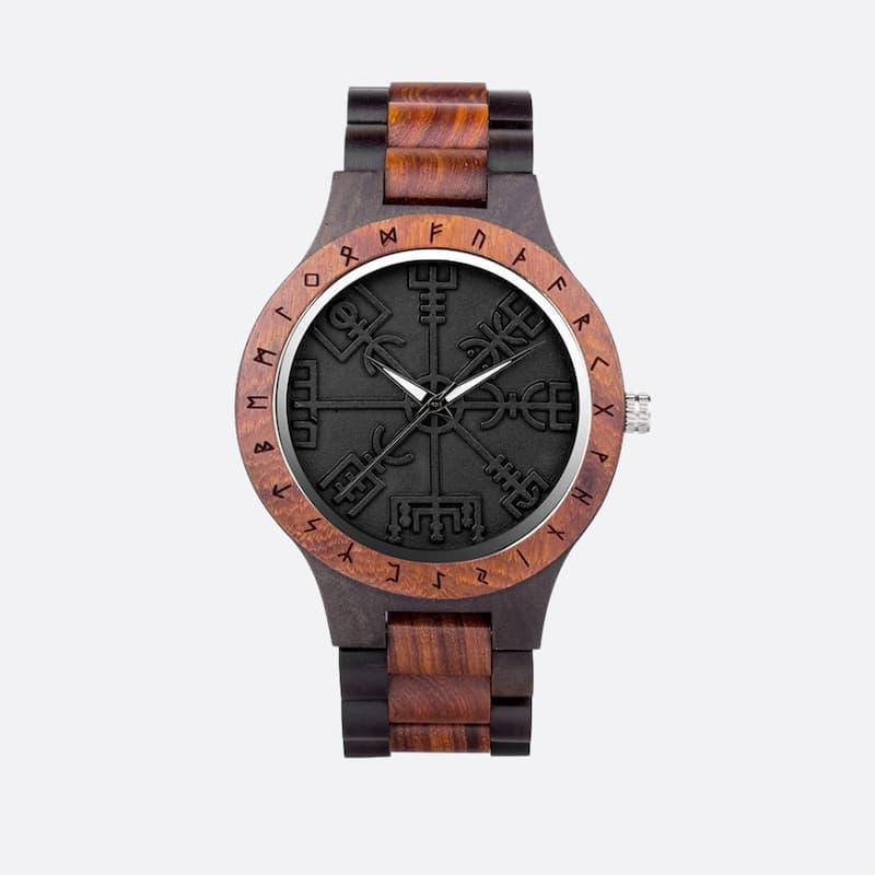 Montre Homme en Bois Viking Noir