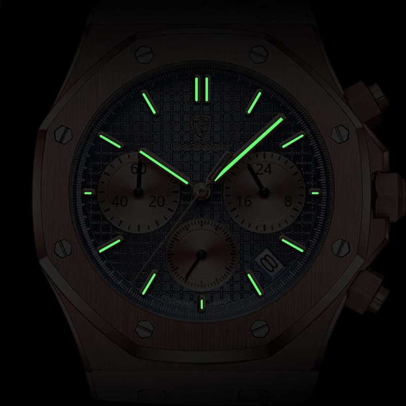 Montre Luxe Chronographe Homme, Cadran Texturé