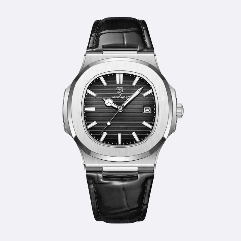 Montre Luxe Homme Style Nautilus Bracelet Cuir