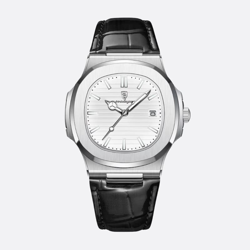 Montre Luxe Homme Style Nautilus Bracelet Cuir