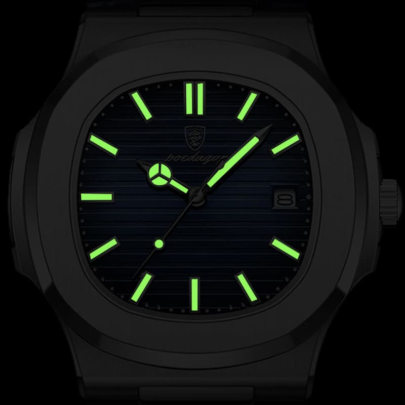 Montre Luxe Homme Style Nautilus Bracelet Cuir