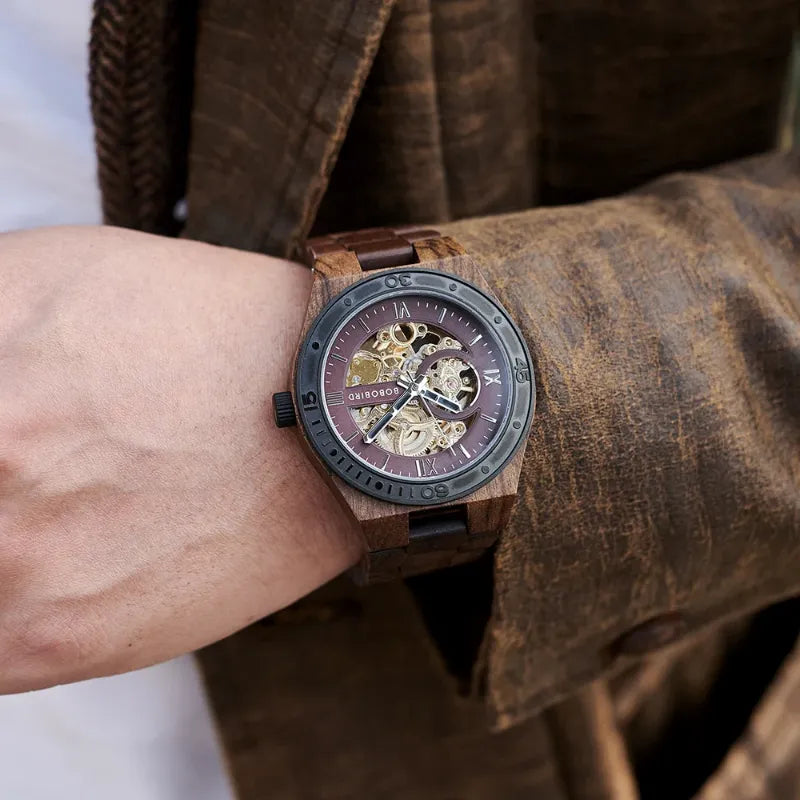 Montre Mécanique En Bois Homme Artisanat Naturel
