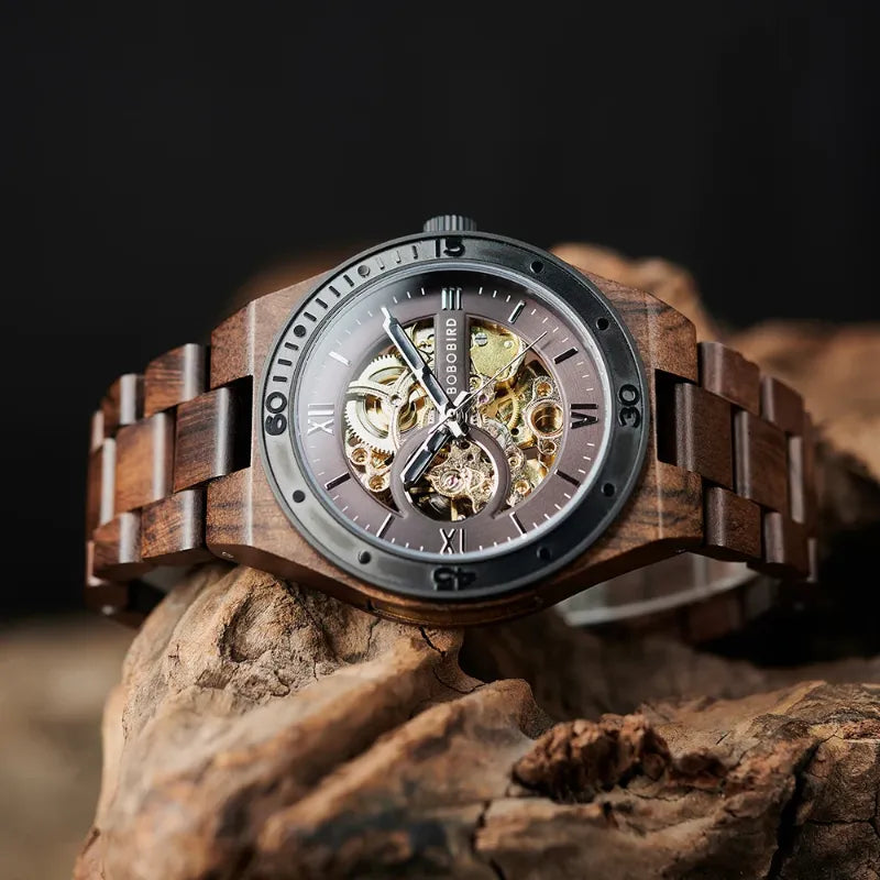 Montre Mécanique En Bois Homme Artisanat Naturel