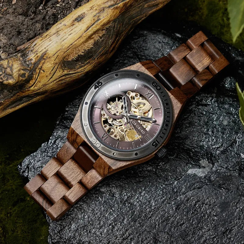 Montre Mécanique En Bois Homme Artisanat Naturel