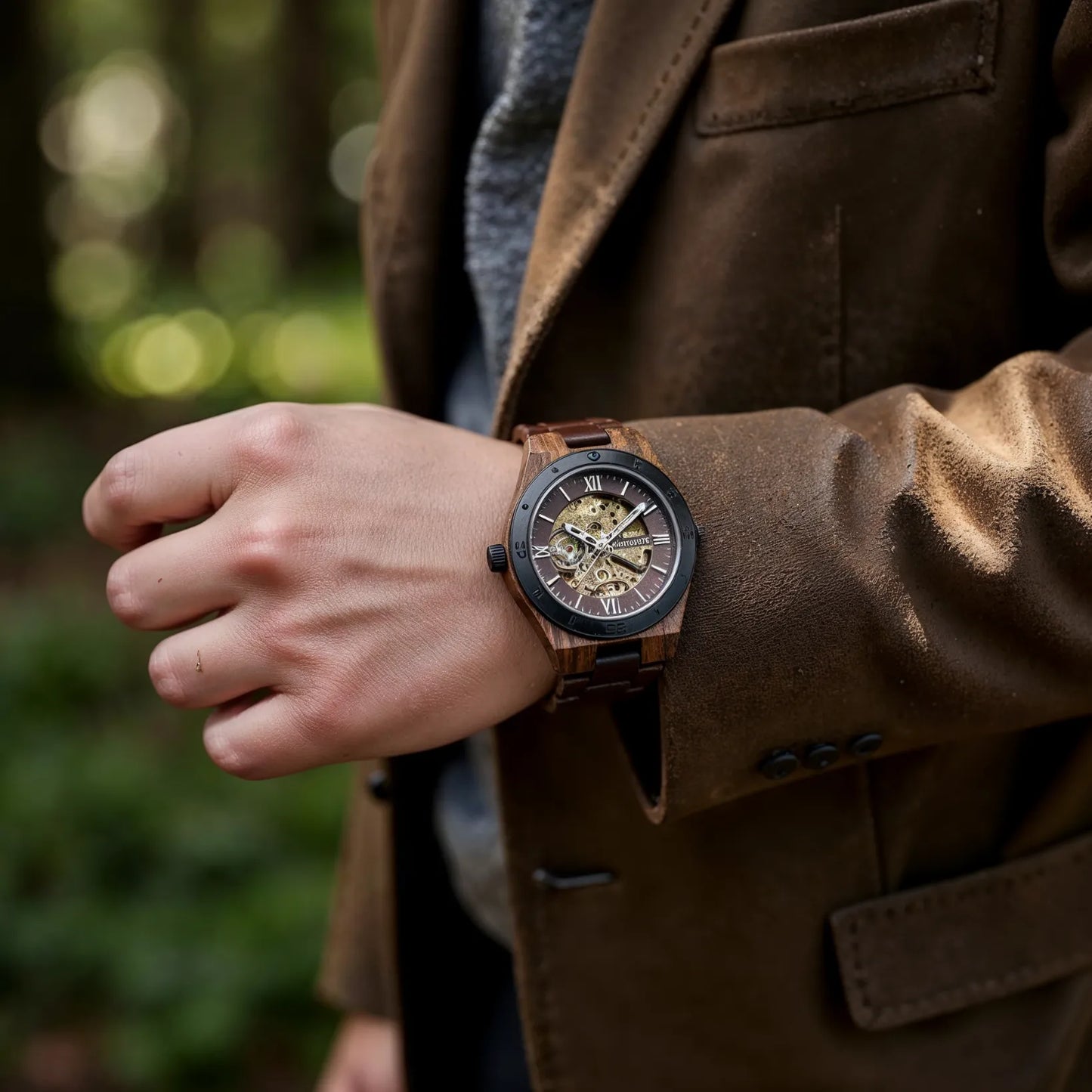 Montre Mécanique En Bois Homme Artisanat Naturel