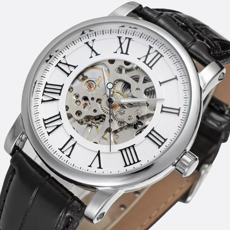 Montre Mécanique Homme à Chiffres Romains, Remontage Manuel
