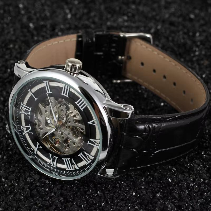 Montre Mécanique Homme à Chiffres Romains, Remontage Manuel