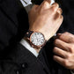 Montre Ronde Homme Chronographe Quartz Chiffres Romains
