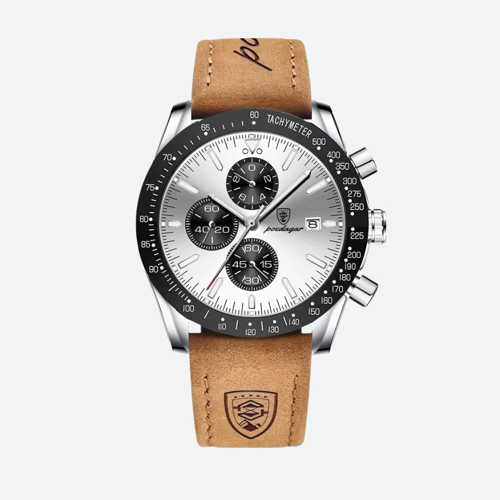 Montre Ronde Homme Chronographe Quartz Silicone