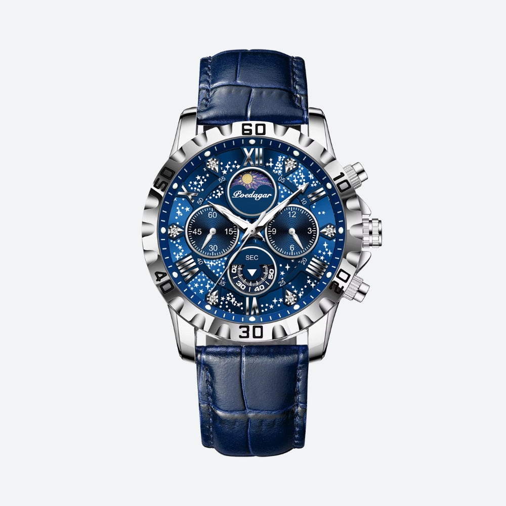 Montre Ronde Homme Chronographe Quartz, Verre Saphir