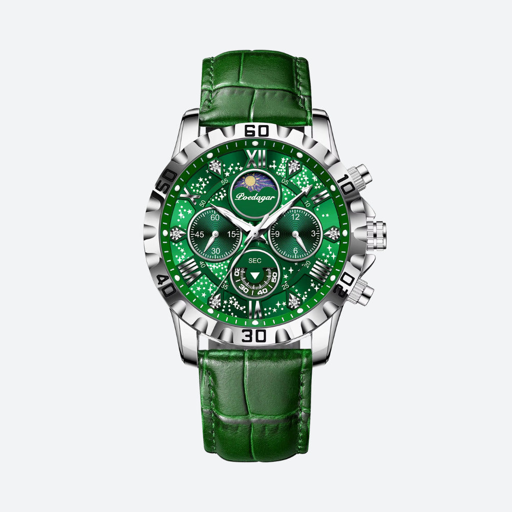 Montre Ronde Homme Chronographe Quartz, Verre Saphir