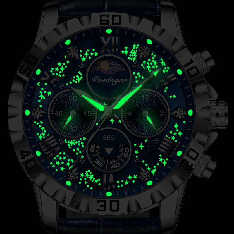 Montre Ronde Homme Chronographe Quartz, Verre Saphir