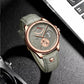 Montre Ronde Homme Cuir Quartz Date Élégante