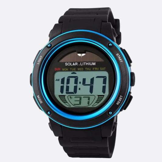 Montre Solaire Digitale Homme avec Chronographe et Alarme