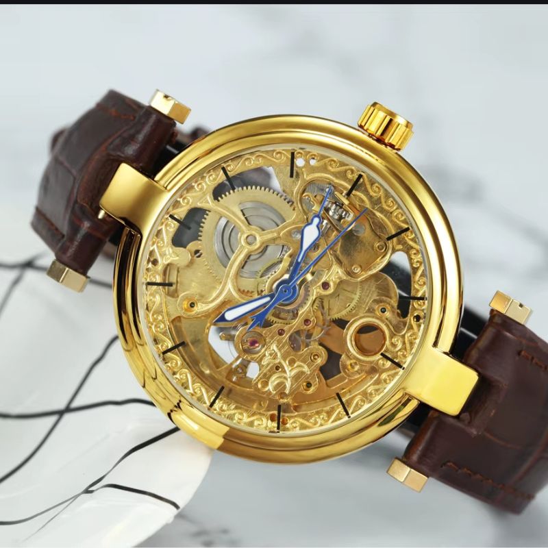 Montre_Squelette_Femme_Automatique_En_Cuir_Marron_4 Image