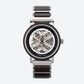 Montre Squelette Homme Acier et Bois, Mouvement Mécanique